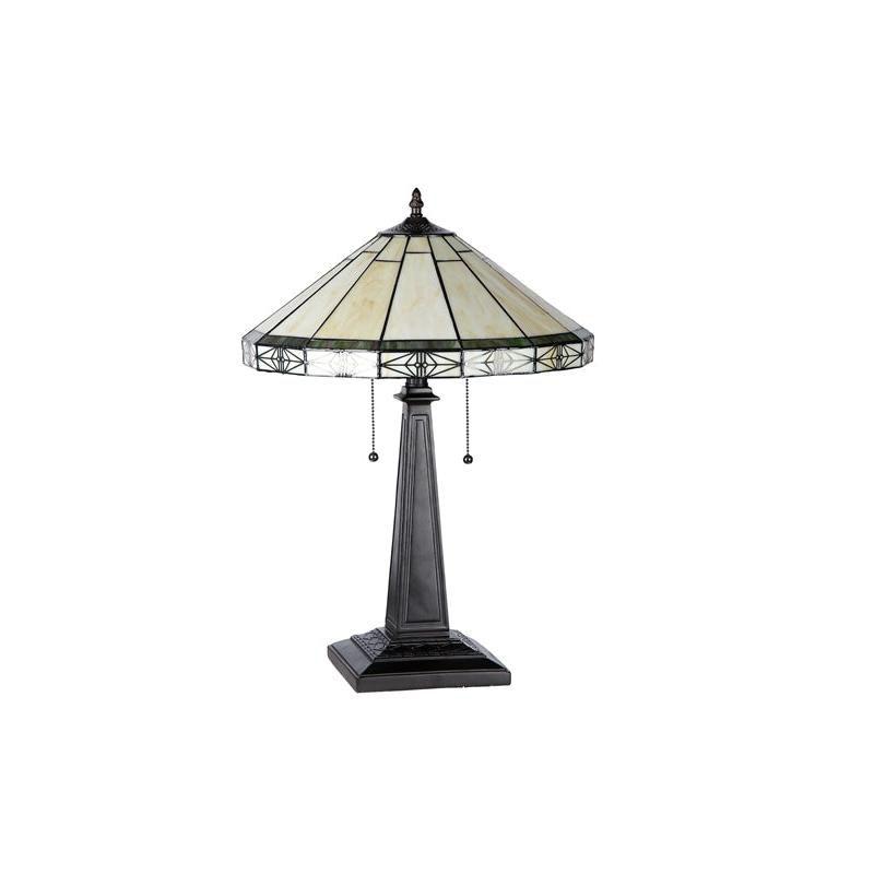 Chloe Lighting Belle Tiffany-style 2 Light Mission Table Lamp 16" Shade