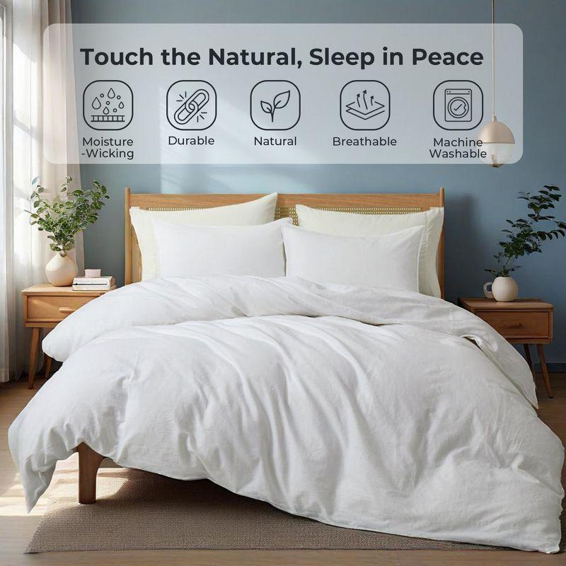 Peace Nest Linen and Cotton Duvet Cover with Pillowcase