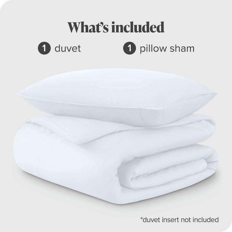 Twin/Twin XL White TENCEL™ Lyocell Duvet Cover Set by Bare Home