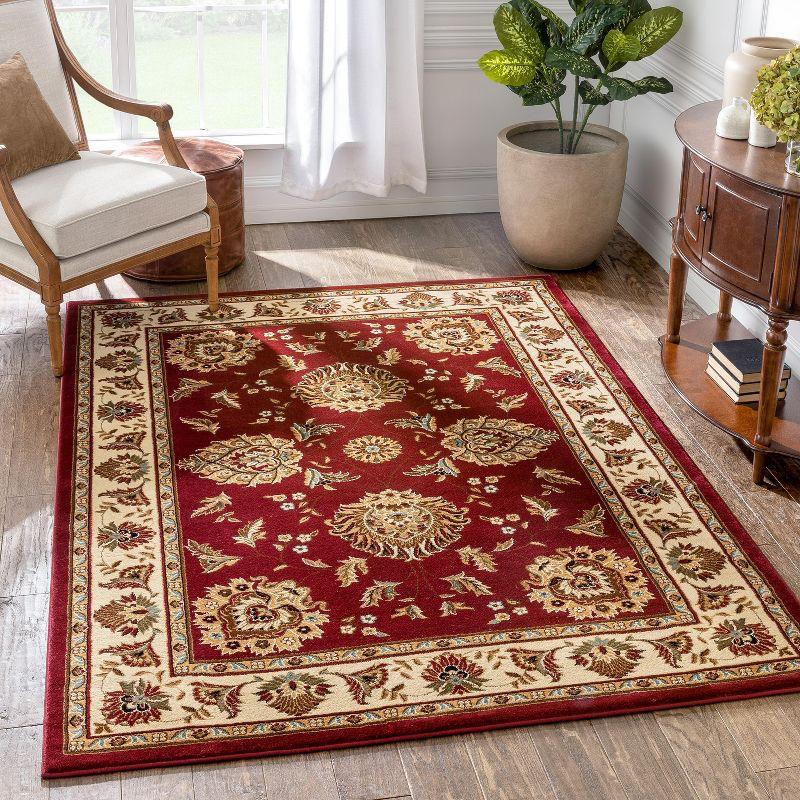 Well Woven Sultan Sarouk Oriental Persian Floral Formal Traditional Modern Classic Thick Soft Area Rug