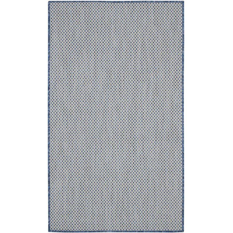 Nourison Courtyard COU01 Indoor/outdoor Area Rug - Ivory Blue 3' x 5'