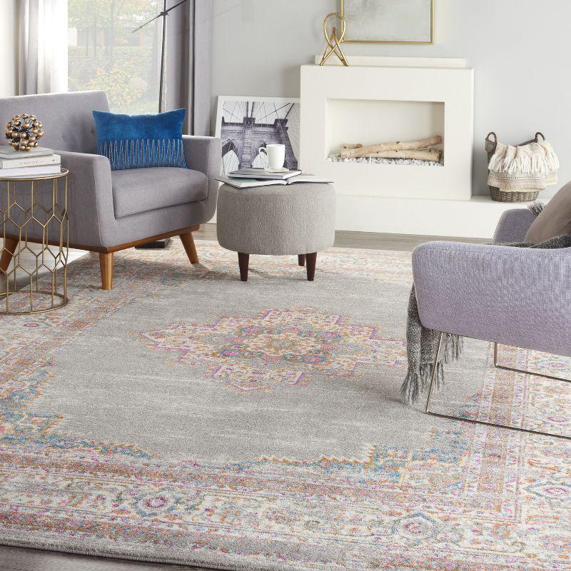 Nourison Passion Medallion Bohemian Indoor Rug Grey 12' x 15'