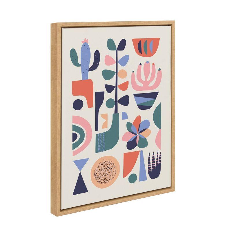 Sylvie Mid Century Succulents by Rachel Lee Framed Wall Canvas Natural - Kate & Laurel All Things Decor