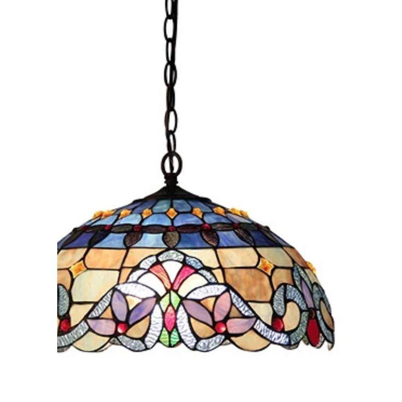 Chloe Lighting Grenville Tiffany-Style 2 Light Victorian Ceiling Pendant Fixture 18`` Shade