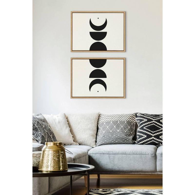 (Set of 2) 18 x 24 Sylvie Modern Geometric Moon Phases by The Creative Bunch Studio Framed Canvas Set - Kate & Laurel All Things Decor