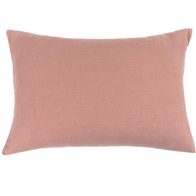 Clay French Linen Decorative Throw Pillow 22" x 15"