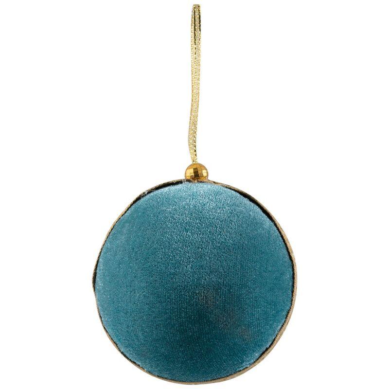 Northlight Velour Christmas Ball Ornament - 3.25" - Teal Green