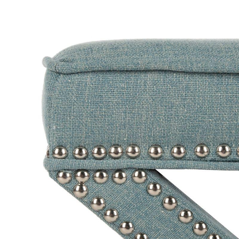 Palmer Ottoman W/ Silver Nail Heads - Sky Blue - Safavieh