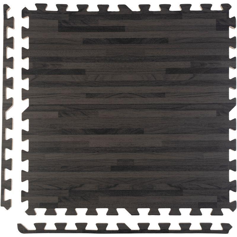 Stalwart EVA Foam Floor Tiles 6-Pack - 24 SQFT Woodgrain Puzzle Mats