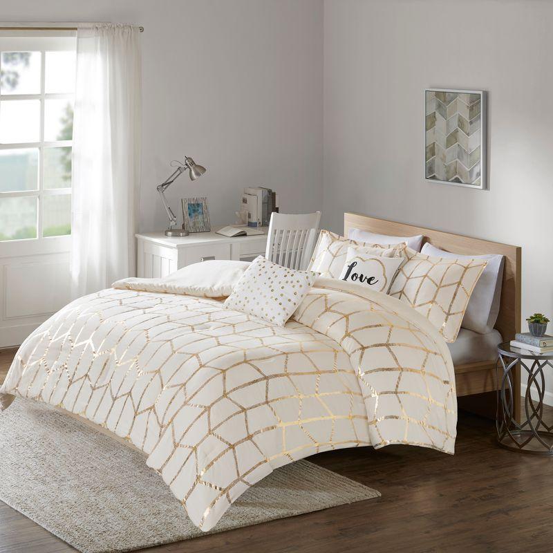 Arielle Metallic Printed Comforter Set