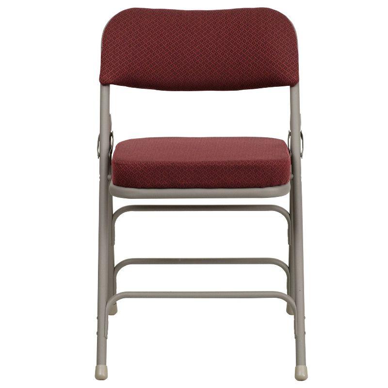 Flash Furniture 2 Pack HERCULES Series Premium Curved Triple Braced & Double Hinged Burgundy Fabric Metal Folding Chair