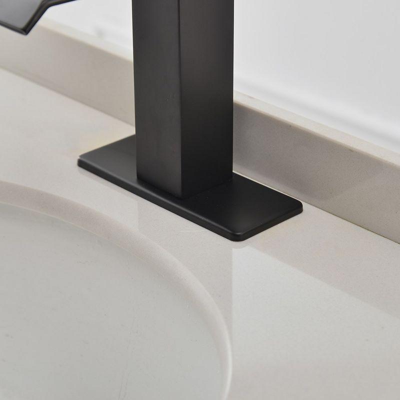 BWE Waterfall Single Hole Single-Handle Low-Arc Bathroom Faucet With Pop-up Drain Assembly