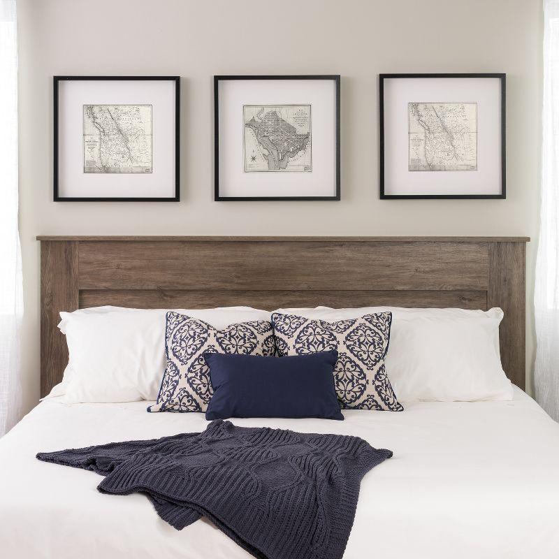King Flat Panel Headboard Drifted Gray - Prepac