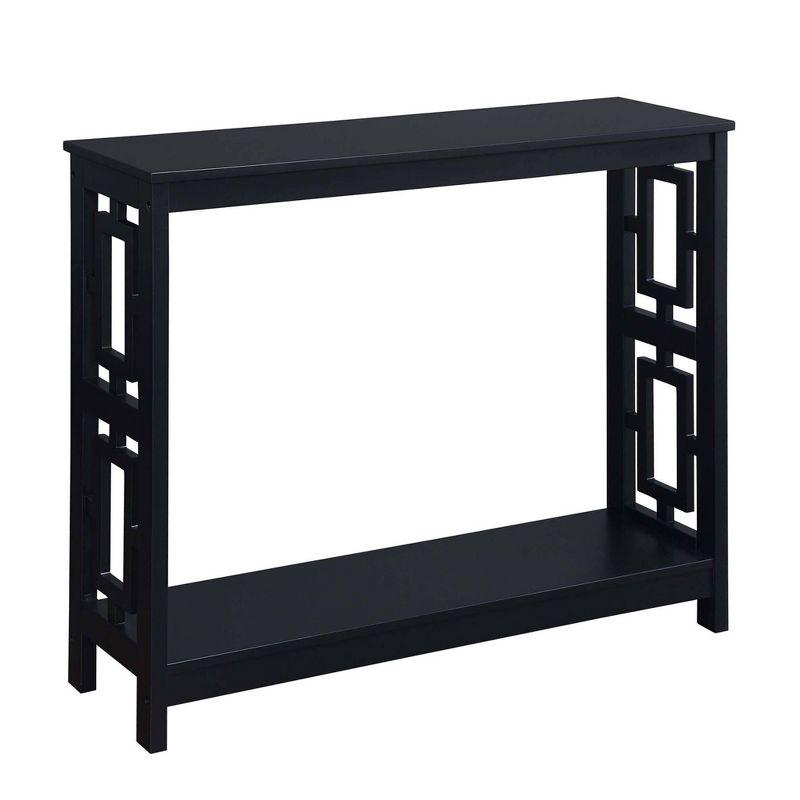 Black MDF Console Table with Shelf and Asian-Inspired Design