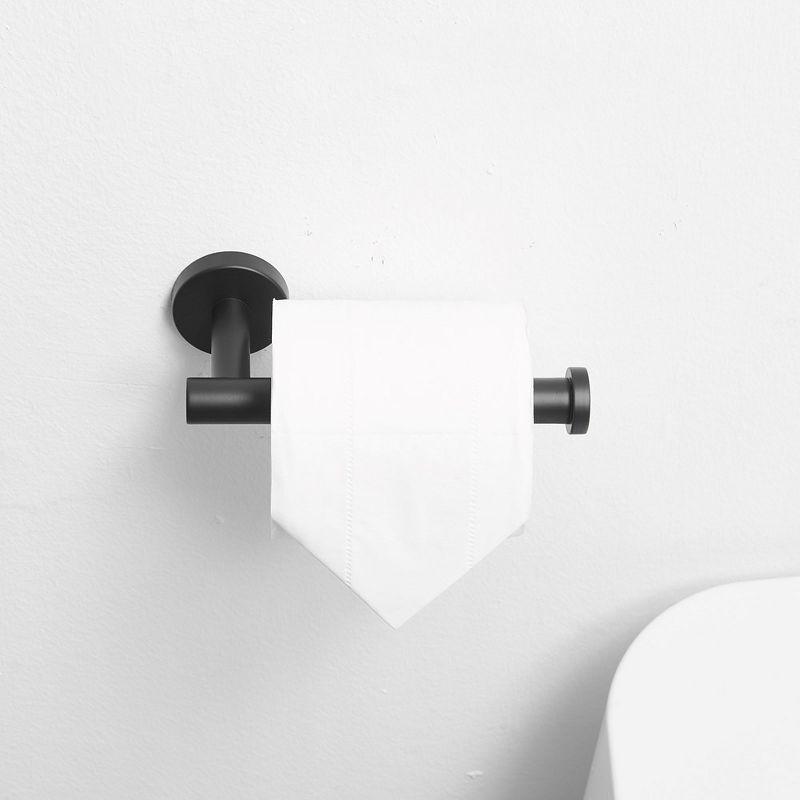 BWE Single Post Toilet Paper Holder Wall Mounted in Matte Black