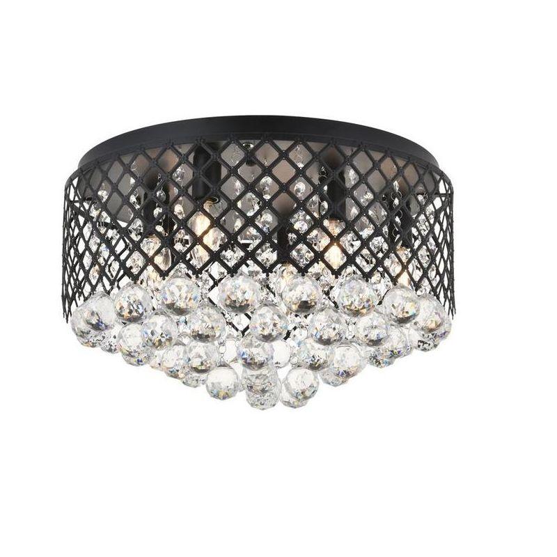 Elegant Lighting Tully 6 light Matte Black Flush Mount