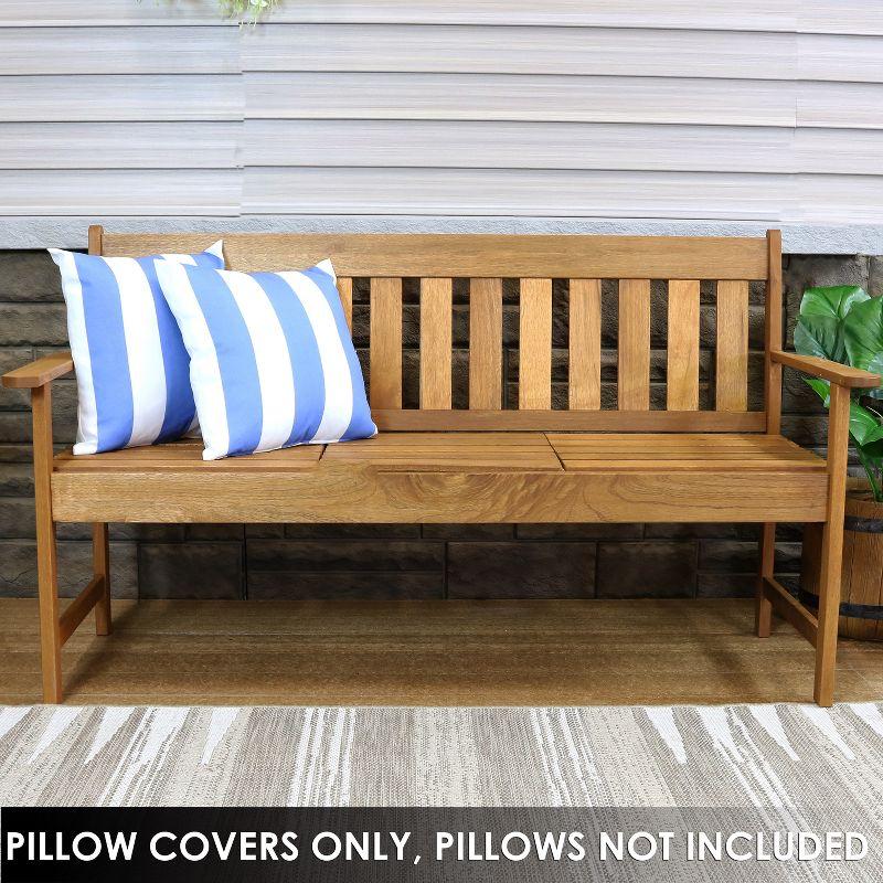 Beach-Bound Stripe Weather-Resistant 17" Square Polyester Pillow Cover