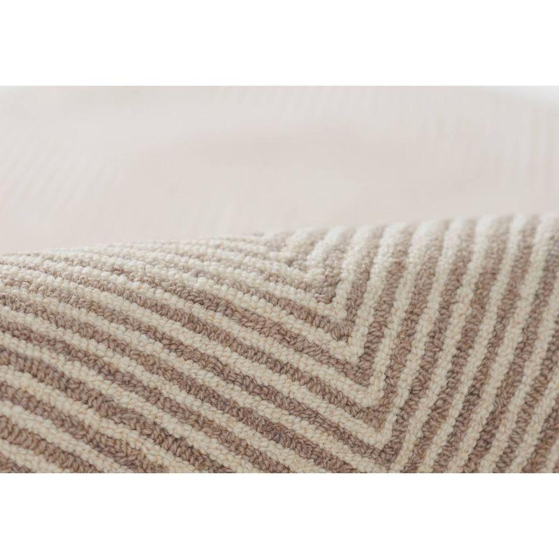Momeni 9'x12' Charles Zig Zag Handtufted Area Rug Taupe: Wool, Low Pile, Indoor, Rectangle, Striped Pattern, Cotton & Latex Backing