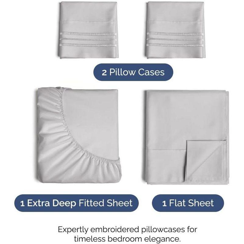 4 Piece Extra Deep Pocket Microfiber Sheet Set - CGK Linens