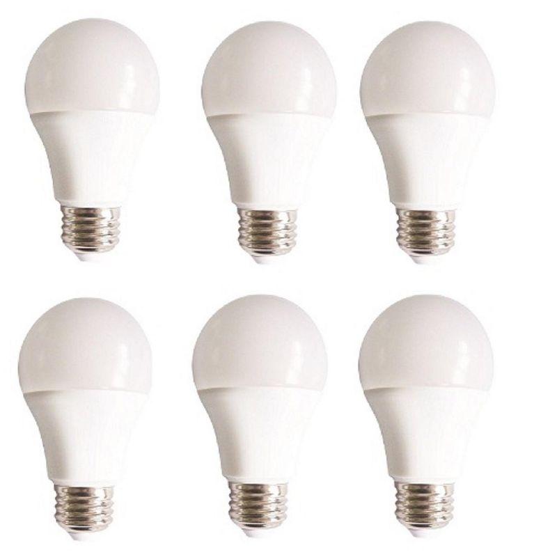 White Frosted Dimmable LED A19 Light Bulbs, 6-Pack