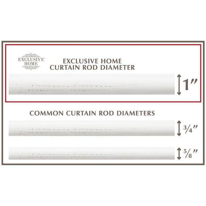 Exclusive Home 66"-120" Topper Curtain Rod - Distressed White: Iron, Flat Cap Finial, 25 lb Capacity, Single Rod