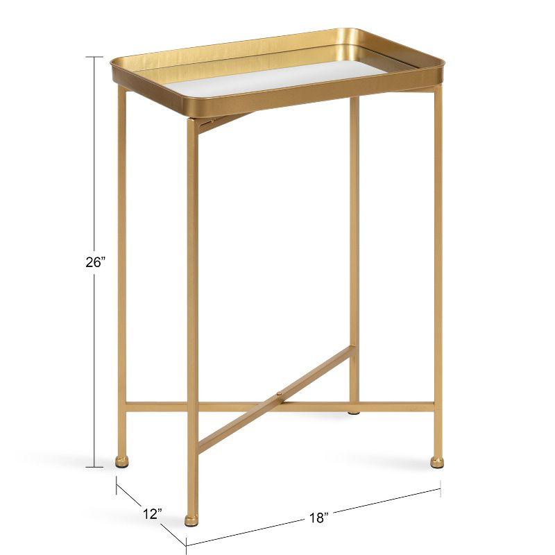 Kate and Laurel Celia Rectangle Metal Side Table, 18x12x26, Gold