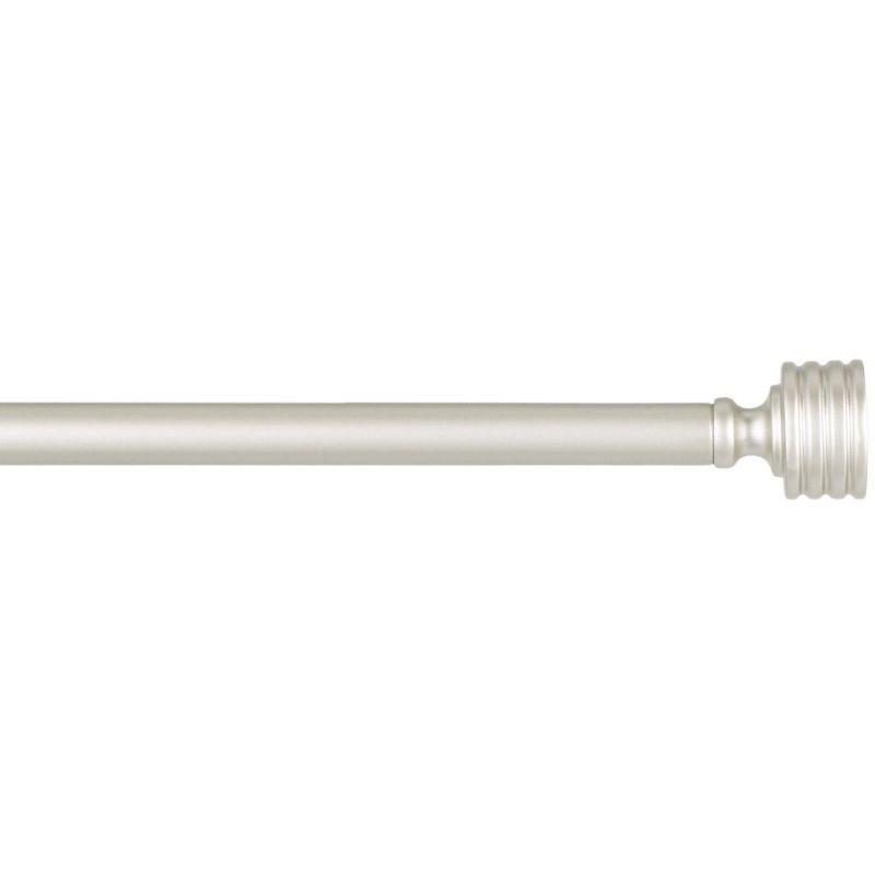 Lucero Matte Nickel Adjustable Curtain Rod with Stacked Cylinder Finials