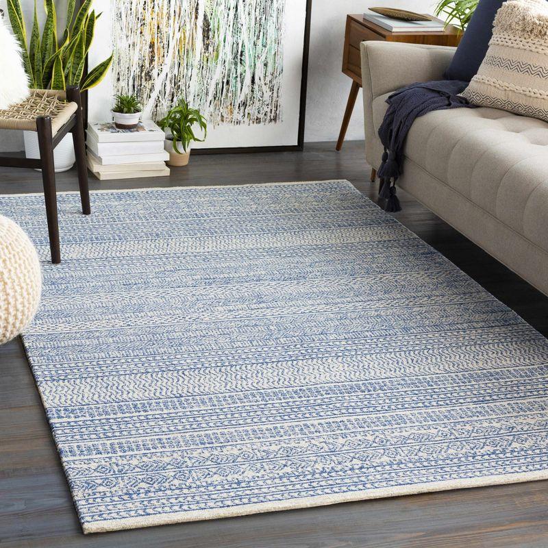 Allport Gray and Blue Wool Tufted 2' x 3' Rug