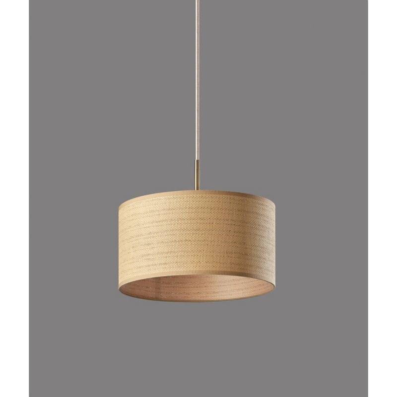 Harvest Pendant Antique Brass - Adesso: ETL Listed Drum Shade, Metal Body, 1-Way Switch