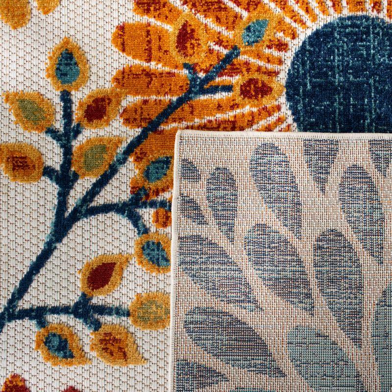 Cabana CBN832 Power Loomed Indoor/Outdoor Area Rug - Creme/Red - 5'3"x7'6" - Safavieh