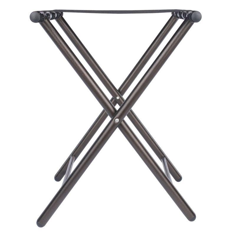 Tavin Luggage Rack Folding Straight Leg Black - Winsome: Guest Room Suitcase Stand, No Assembly Required