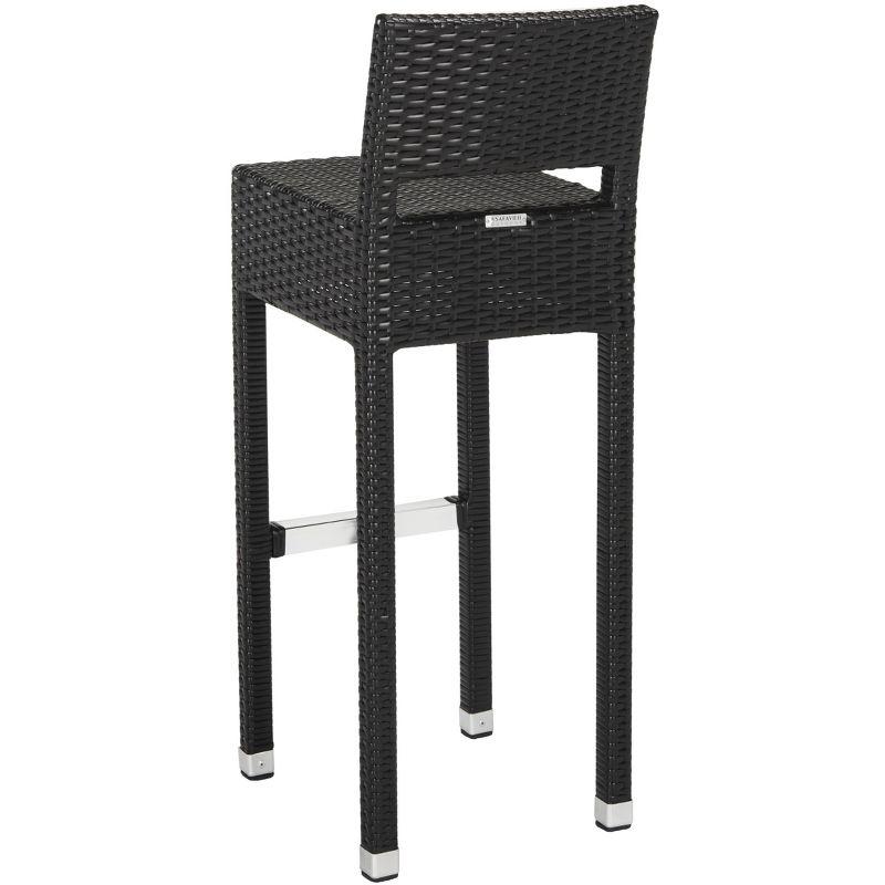 Landry Barstool - Indoor/Outdoor - FOX5212 - Black - Safavieh