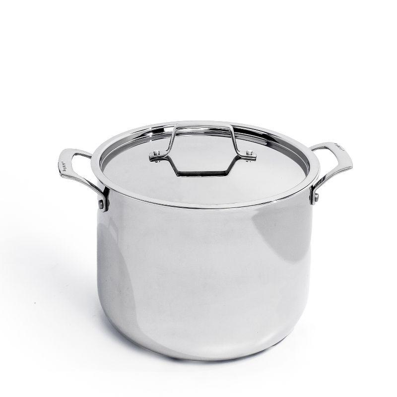 Professional SS 18/10 Tri-Ply  8 Qt Stock Pot With SS Lid, 9.5"