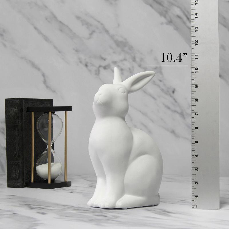 Gracie Oaks Creekwood Home 10.43" Glowing Ceramic Bunny Rabbit Light, For Home Décor, Nightstand, End Table, Entryway, Bookshelf, Kid's Room, White