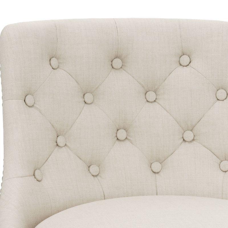 30" Halbrooke Swivel Barstool Smoke/Cream Hillsdale Furniture: Upholstered, Button Tufted, Nailhead Trim