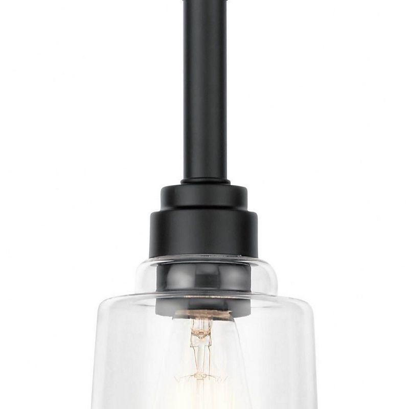 Aivian 5" Black and Clear Glass Mini Pendant Light