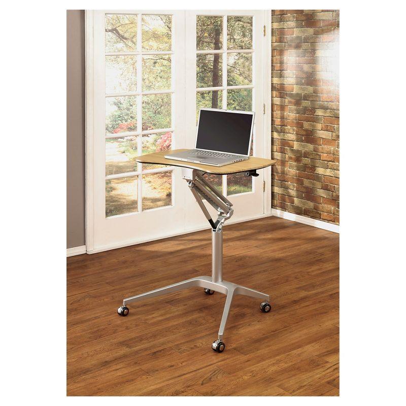 Adjustable Silver Maple Mobile Desk with Tablet Slot - 30"x22.5"