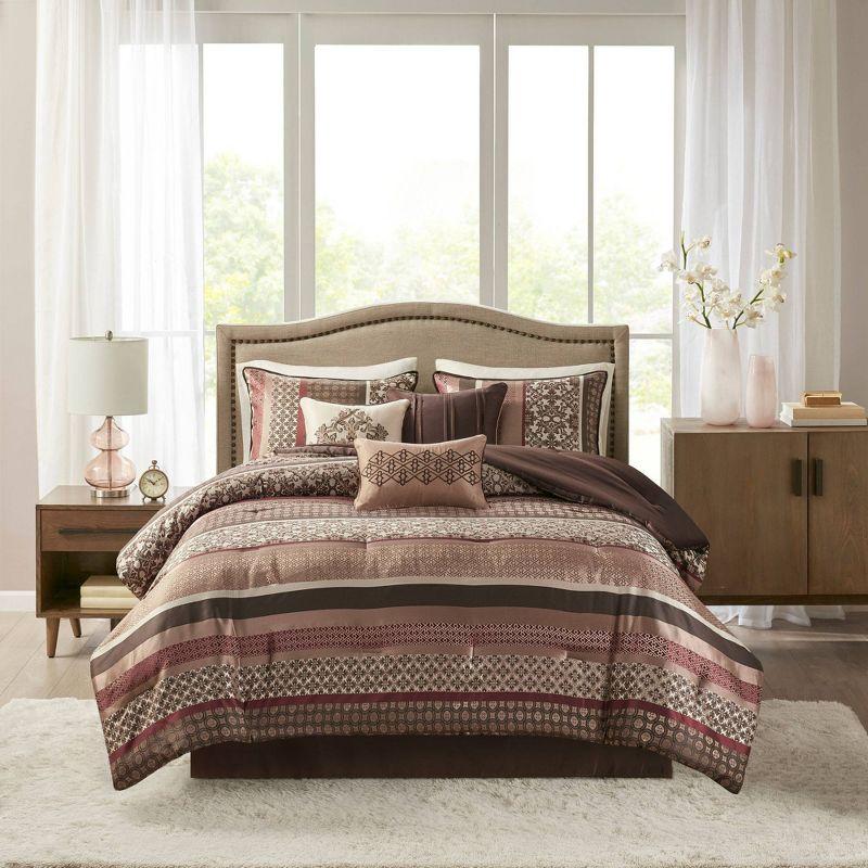 Reversible Jacquard 7 Piece Comforter Set