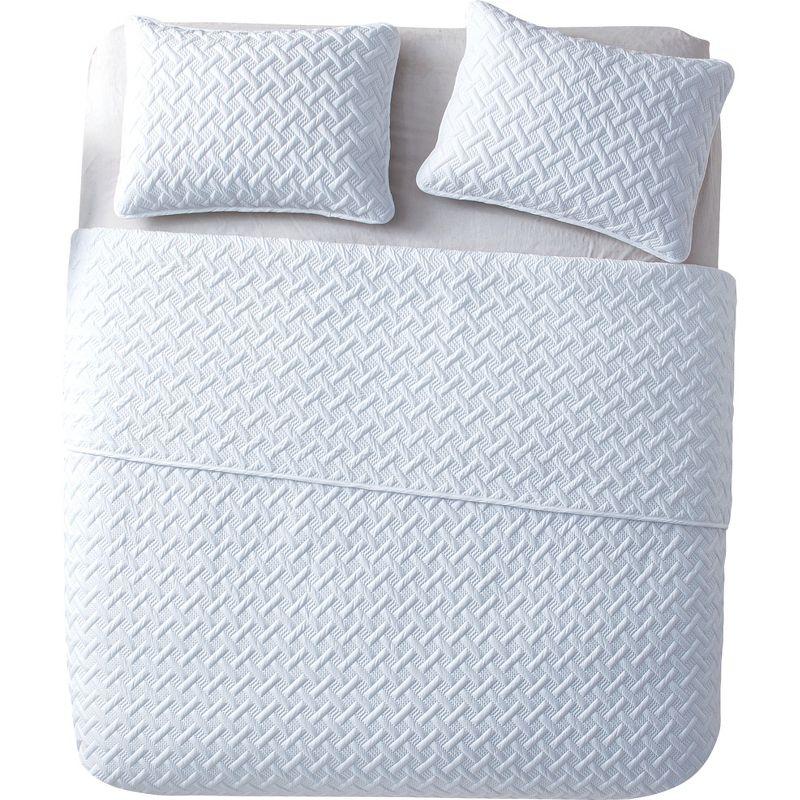 Nina Embossed Basketweave Quilt Set