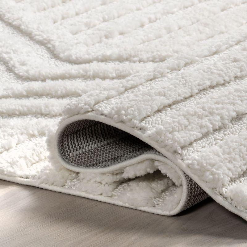 Nuloom Risette Solid 4x6 Shag Indoor Area Rug for Living Room Bedroom Dining Room Nursery Kitchen, Ivory