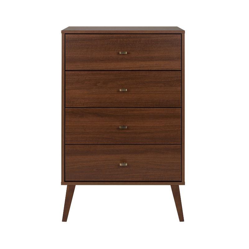 Milo Mid Century Modern 4 Drawer Chest Cherry - Prepac: Sleek Bedroom Storage Solution