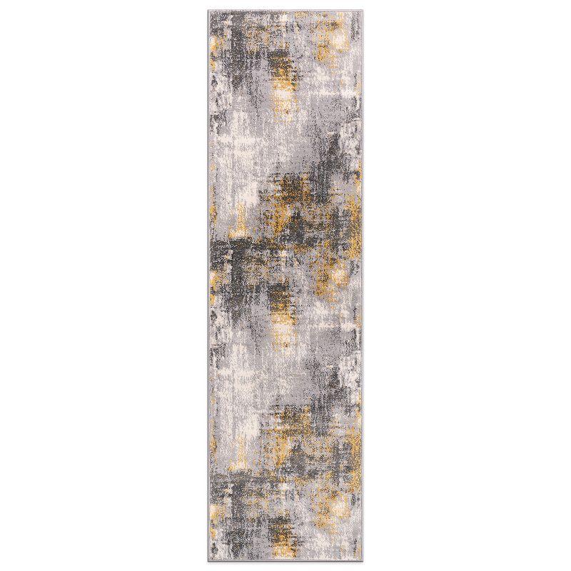 World Rug Gallery Dublin Contemporary Abstract Area Rug - Yellow 2'x7'