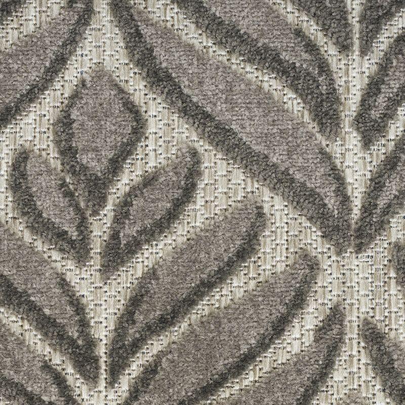 Nourison Aloha Tropical Palm Flatweave High-Low Indoor Outdoor Area Rug Charcoal 2'8" x 4'