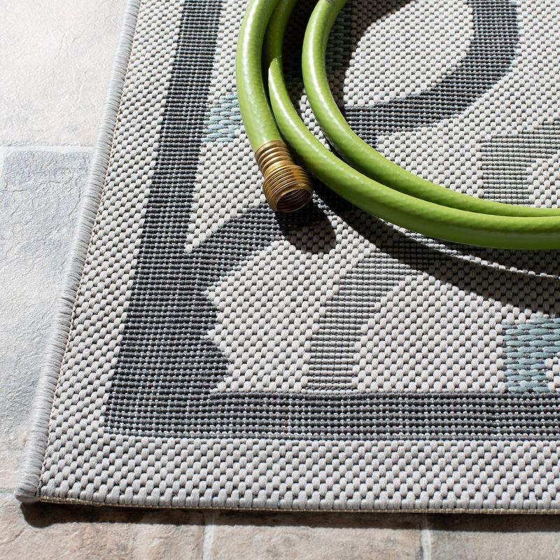 Courtyard CY7938 Power Loomed Indoor and Outdoor Accent Rug - Light Grey/Anthracite - 2'7"x5' - Safavieh