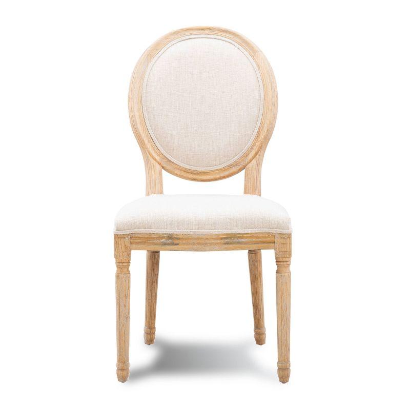Set of 2 Manchester Upholstered Oval Back Chairs Natural - Linon
