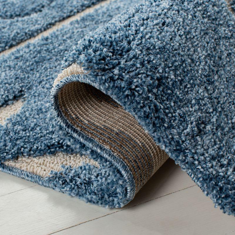 Florida Shag SG455 Power Loomed Area Rug - Light Blue/Cream - 4'x4' - Safavieh.