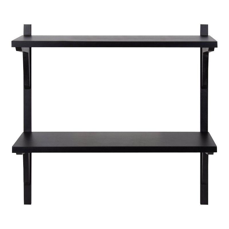 Kate & Laurel All Things Decor 24" x 8" x 24" Meridien Wood Wall Shelf Black: Poplar, 2-Tier Storage, Modern Design