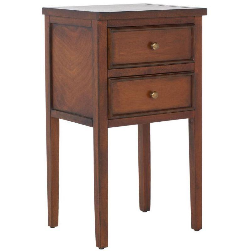 Toby Accent Table With Storage Drawers - AMH6625F - Brown - Safavieh Couture