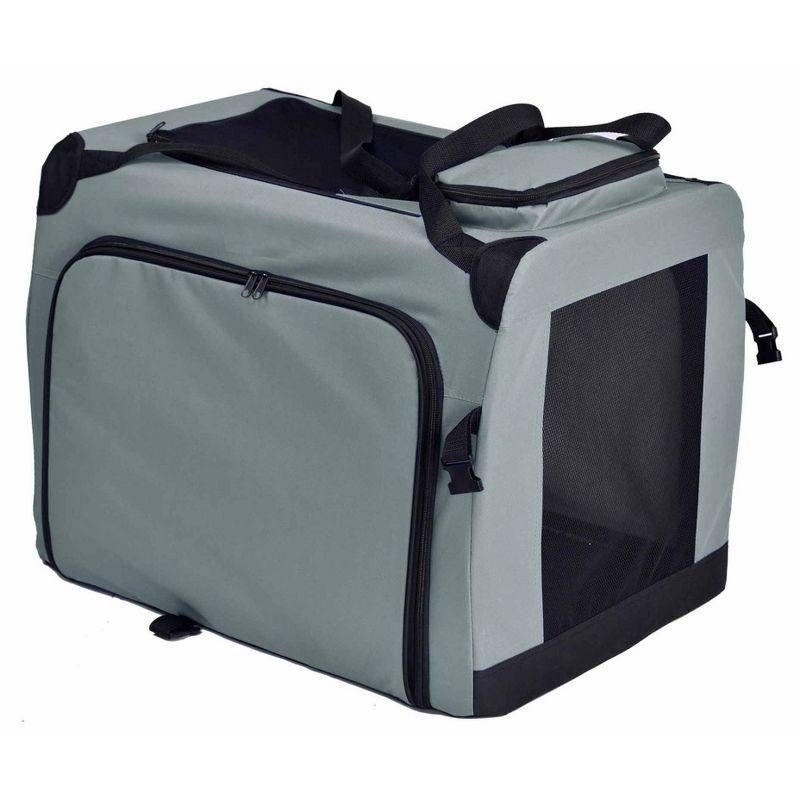 Pet Life 'Hounda Accordion' Metal Framed Soft-Folding Collapsible Dual-Sided Expandable Pet Dog Crate