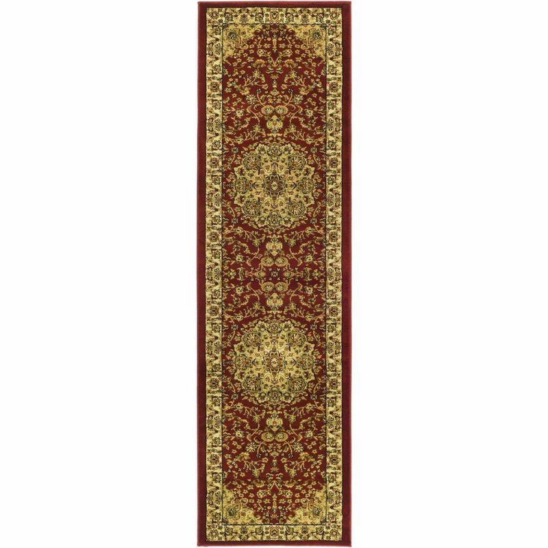 Lyndhurst LNH222 Power Loomed Runner Rug - Red/Ivory - 2'3"x6' - Safavieh